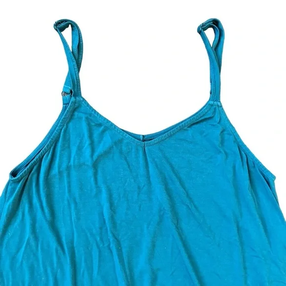 Torrid super soft knits teal spaghetti strap tank top size 00 - Picture 2 of 4